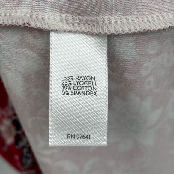 J. Jill Floral Short Sleeve Round Neck Front Pocket Dress Red Size Small Petite - Picture 8 of 8